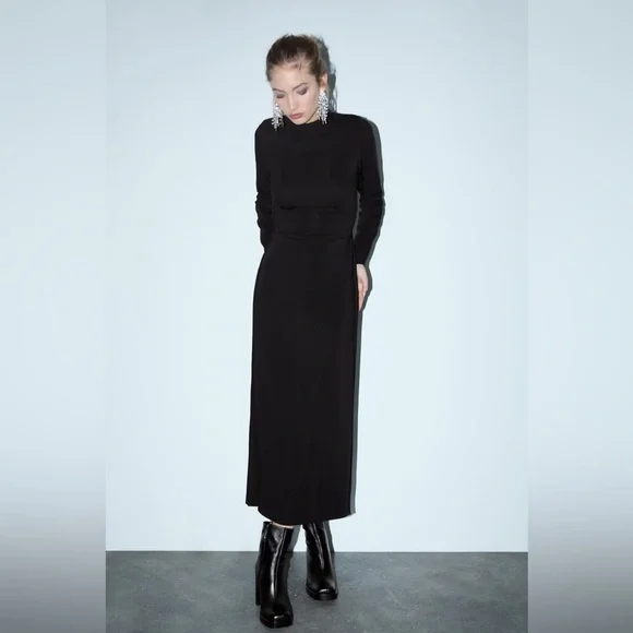 Zara Platform Specification Leather High Heel Ankle Boots Size 41 US 10 - Picture 3 of 13